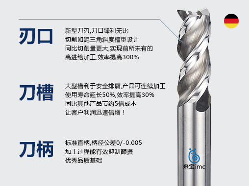 3刃鋁合金平底銑刀
