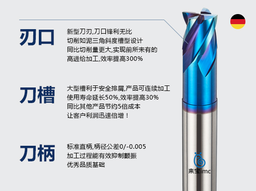4刃高硬度平底銑刀