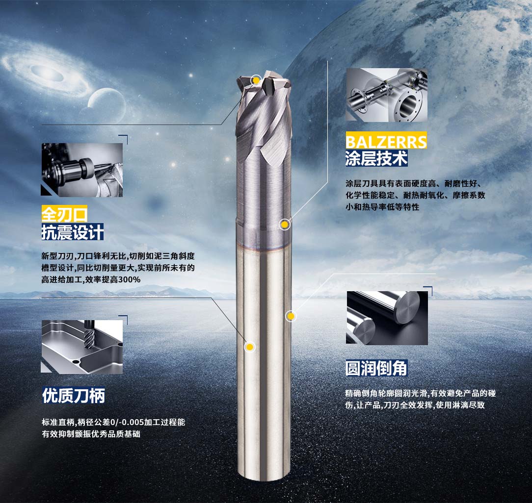 4刃鎳基合金圓鼻銑刀