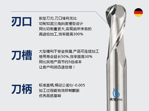 2刃鋁合金球頭銑刀